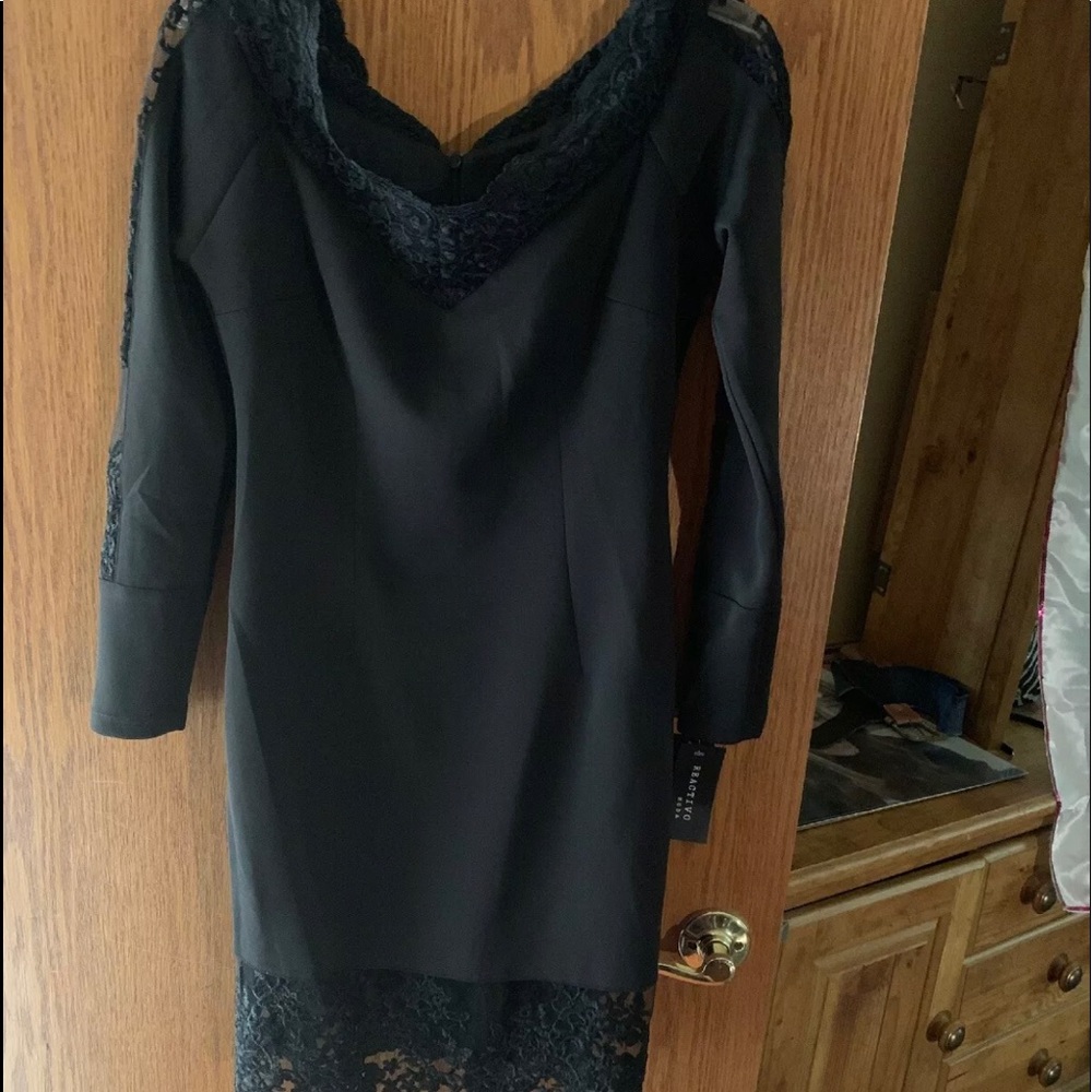 A formal black dress